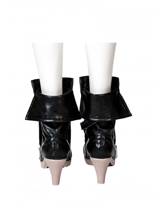 Game Zenless Zone Zero Halloween Cosplay Hoshimi Miyabi Accessories High Heel Black Leather Shoes