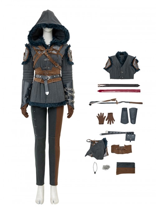 Games The Witcher 4 Halloween Cosplay Ciri Costume Set Without Shoes And Sword