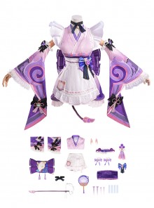Game Genshin Impact Halloween Cosplay Yumemizuki Mizuki Costume Set