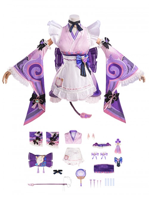 Game Genshin Impact Halloween Cosplay Yumemizuki Mizuki Costume Set