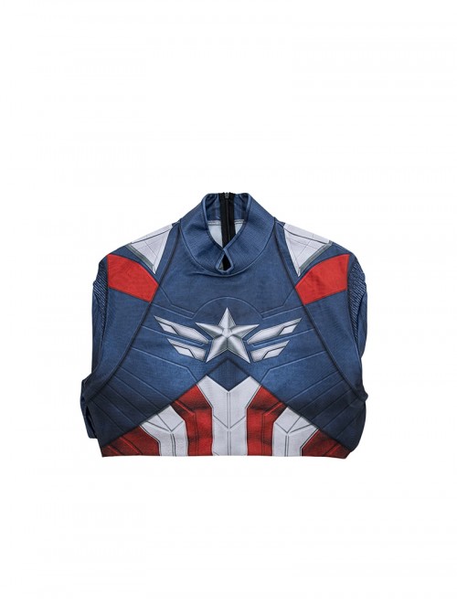 Captain America New World Order Halloween Cosplay Captain America Bodysuit Printing Version Costume Set Without Shoes