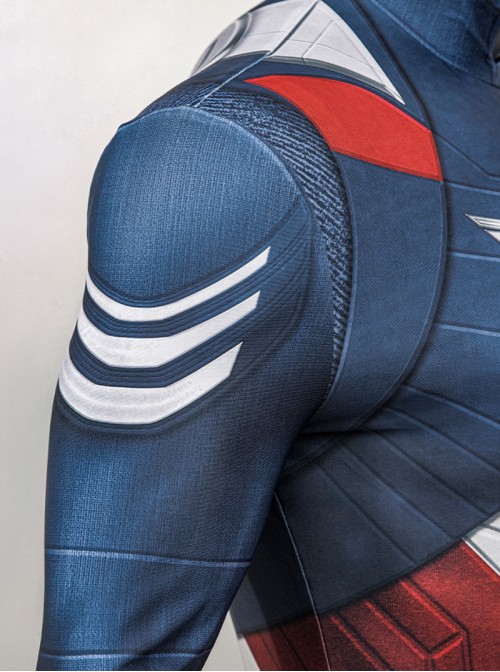 Captain America New World Order Halloween Cosplay Captain America Bodysuit Printing Version Costume Set Without Shoes
