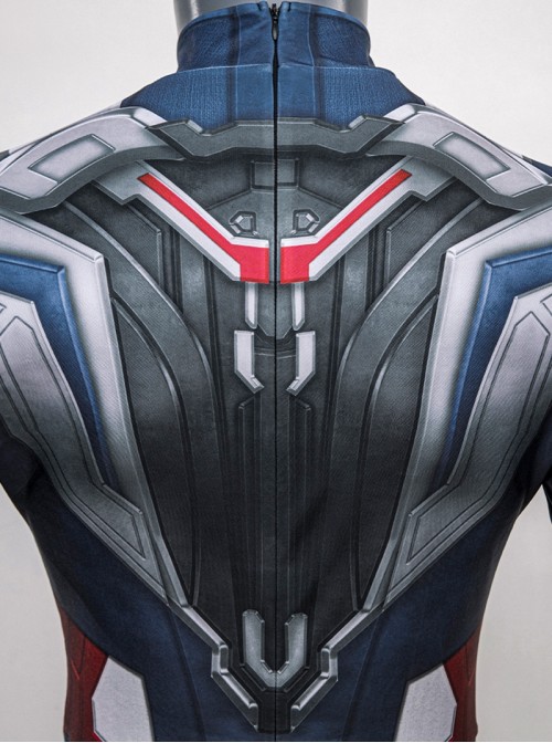 Captain America New World Order Halloween Cosplay Captain America Bodysuit Printing Version Costume Set Without Shoes