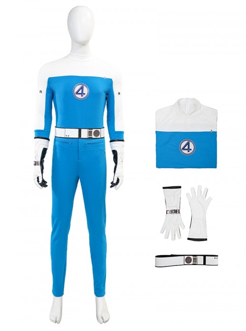 Movie The Fantastic Four First Steps Halloween Cosplay Human Torch Bodysuit Costume Set Without Shoes