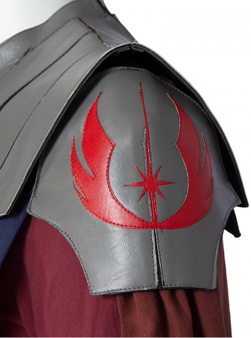 Animation Star Wars The Clone Wars Halloween Cosplay Anakin Skywalker Costume Blue Long Vest