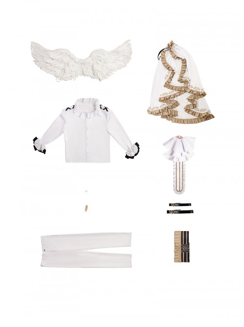 Blue Lock Halloween Cosplay Chigiri Hyoma White Angel Costume Costume Full Set