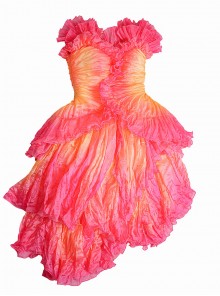 Movie Wicked Halloween Cosplay Glinda Gradient Dress Costume Set