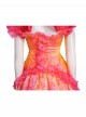 Movie Wicked Halloween Cosplay Glinda Gradient Dress Costume Set