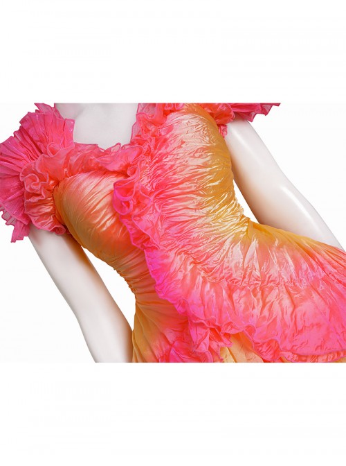 Movie Wicked Halloween Cosplay Glinda Gradient Dress Costume Set