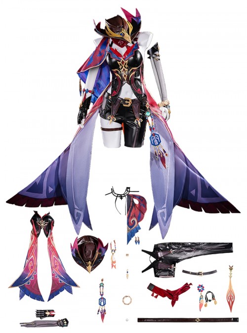 Game Genshin Impact Halloween Cosplay Chasca Costume Full Set