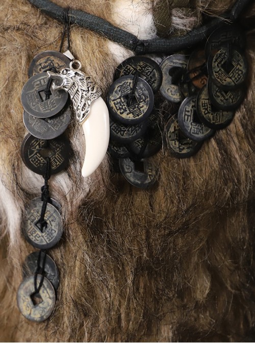 Black Myth Wukong Halloween Cosplay Wukong Fur Waistband Costume Set Without Gourd Without Masks