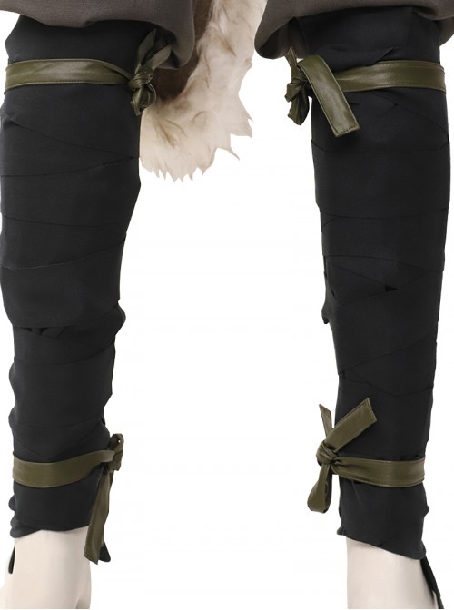 Black Myth Wukong Halloween Cosplay Wukong Fur Waistband Costume Set Without Gourd Without Masks