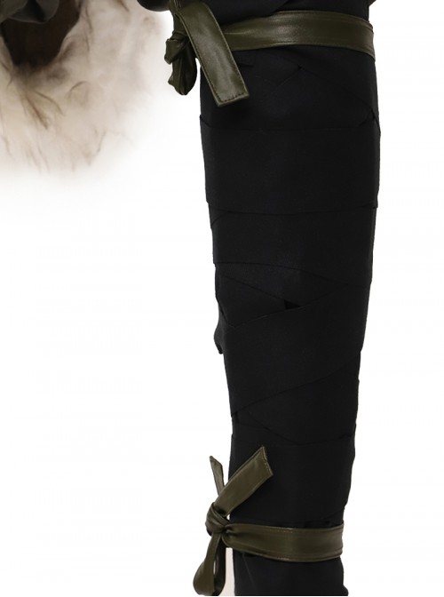 Black Myth Wukong Halloween Cosplay Wukong Fur Waistband Costume Set Without Gourd Without Masks