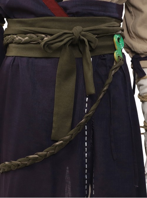 Black Myth Wukong Wukong Braided Belt Halloween Cosplay Costume Set Without Gourd Without Masks