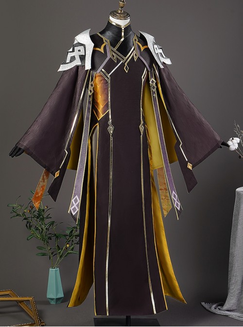 Game Genshin Impact Halloween Cosplay Zhongli New Skin Rex Lapis Costume Full Set