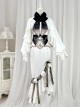 Ring Star Gate Series Ornate Gothic Lolita Royal White Elegant Ruffle Bow Tie Long Sleeve Blouse