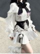 Ring Star Gate Series Elegant Gothic Lolita White Delicate Jacquard Sweet Floral Bowknot Short Skirt