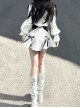 Ring Star Gate Series Elegant Gothic Lolita White Delicate Jacquard Sweet Floral Bowknot Short Skirt
