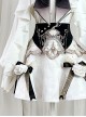 Ring Star Gate Series Elegant Gothic Lolita White Delicate Jacquard Sweet Floral Bowknot Short Skirt
