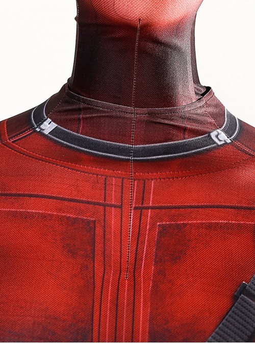 Deadpool Halloween Cosplay Deadpool Costume Printing Red Bodysuit Set