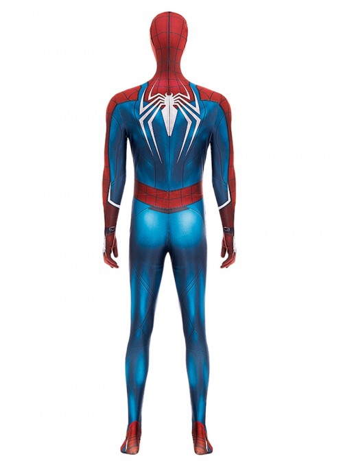 Game Marvel Spider-Man 2 Halloween Cosplay Peter Parker Battle Suit Costume Blue Red Bodysuit Set