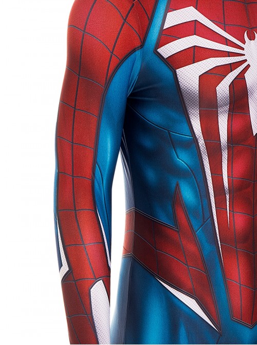 Game Marvel Spider-Man 2 Halloween Cosplay Peter Parker Battle Suit Costume Blue Red Bodysuit Set