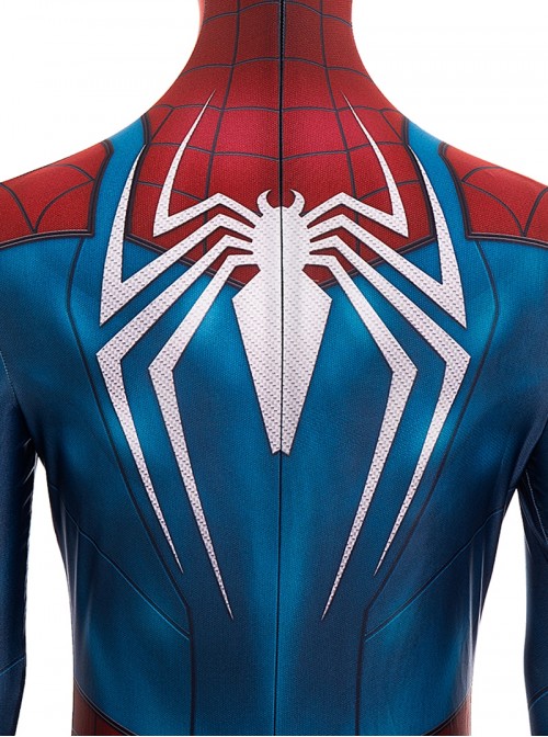 Game Marvel Spider-Man 2 Halloween Cosplay Peter Parker Battle Suit Costume Blue Red Bodysuit Set