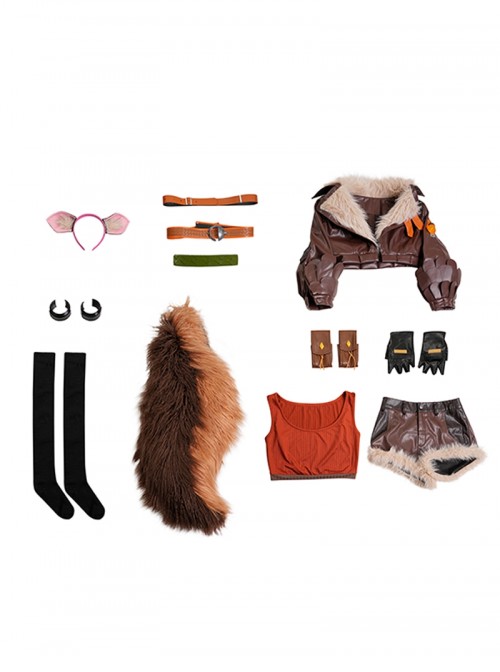 Game Marvel Rivals Halloween Cosplay Doreen Allene Green Squirrel Girl Costume Set Without Shoes