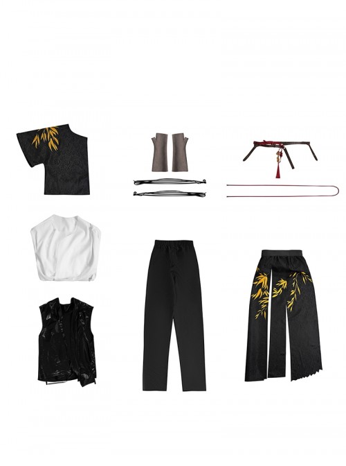 Game Where Winds Meet Halloween Cosplay Player Young Martial Master Initial Costume Set Without Shoes