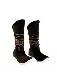 Where Winds Meet Halloween Cosplay Player Young Martial Master Initial Accessories Black Boots