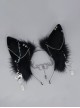 Illusion Snake Series Punk Lolita Dark Gothic Cosplay Prop Exotic Realistic Black Wolf Ears Hair Hoop Headband