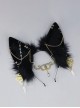 Illusion Snake Series Punk Lolita Dark Gothic Cosplay Prop Exotic Realistic Black Wolf Ears Hair Hoop Headband