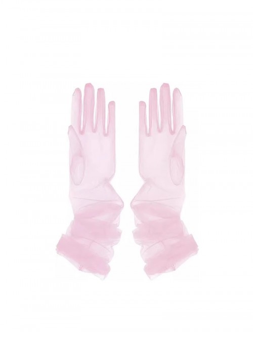 Elegant Simple Classic Lolita Refined Bridal Accessory Sheer Mesh Lace Socialite Wedding Banquet Gloves