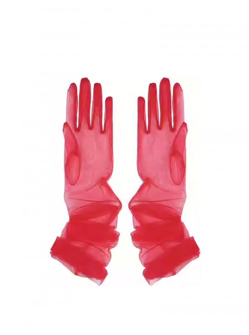 Elegant Simple Classic Lolita Refined Bridal Accessory Sheer Mesh Lace Socialite Wedding Banquet Gloves