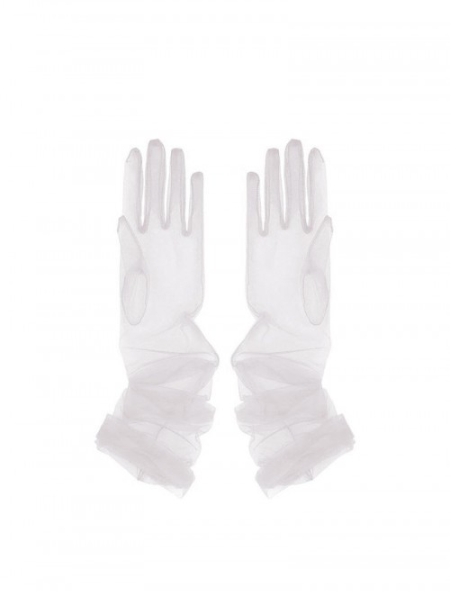 Elegant Simple Classic Lolita Refined Bridal Accessory Sheer Mesh Lace Socialite Wedding Banquet Gloves