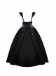 Thorn Night Elegant Series Gothic Lolita Exquisite Embroidery Cross Pendant Black Bustier Suspender Long Skirt