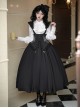 Thorn Night Elegant Series Gothic Lolita Exquisite Embroidery Cross Pendant Black Bustier Suspender Long Skirt