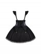Thorn Night Series Gothic Lolita Embroidered Black Lace Corset Pointed Cross Pendant Short Suspender Skirt