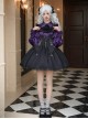 Thorn Night Series Gothic Lolita Embroidered Black Lace Corset Pointed Cross Pendant Short Suspender Skirt