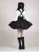 Thorn Night Series Gothic Lolita Embroidered Black Lace Corset Pointed Cross Pendant Short Suspender Skirt