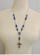 Original Handmade Elegant Gothic Lolita Beaded Rose Alloy Butterfly Cross Pendant Long Necklace