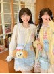 Spring Kawaii Fashion Yellow Cute Lace Doll Collar Loose Long Sleeve Ruffle Blouse