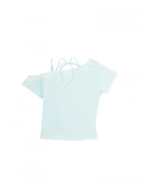 Summer Cool Mint Green Kawaii Fashion Y2K Angel Lamb Graphic T Shirt Chic Denim Skirt Set