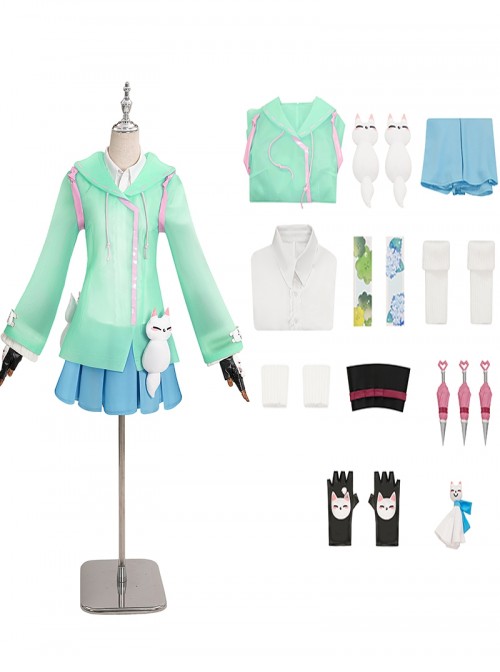 Game Overwatch Halloween Cosplay Kiriko Rainy Stroll Costume Set Without Shoes