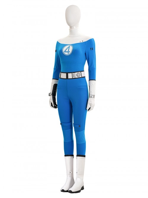 Movie The Fantastic Four First Steps Halloween Cosplay Invisible Woman Bodysuit Costume Set Without Shoes