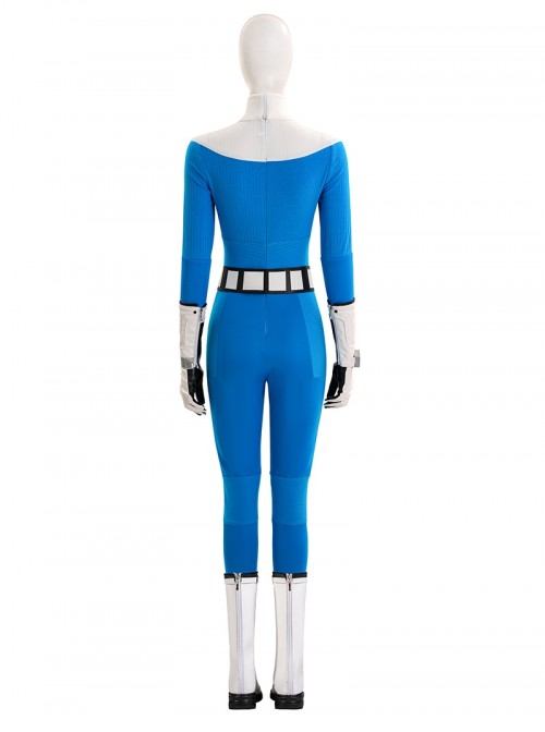Movie The Fantastic Four First Steps Halloween Cosplay Invisible Woman Bodysuit Costume Set Without Shoes