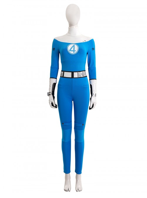 Movie The Fantastic Four First Steps Halloween Cosplay Invisible Woman Bodysuit Costume Set Without Shoes