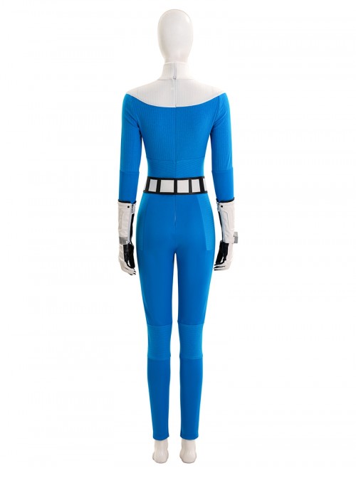Movie The Fantastic Four First Steps Halloween Cosplay Invisible Woman Bodysuit Costume Set Without Shoes