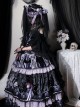 Twilight Manor Series Elegant Classic Lolita Black Purple Gorgeous Noble Butterfly Ruffle Long Off Shoulder Dress Set