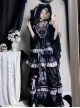 Twilight Manor Series Elegant Classic Lolita Black Purple Gorgeous Noble Butterfly Ruffle Long Off Shoulder Dress Set